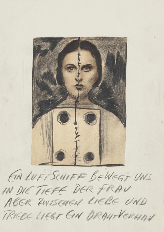Günter Brus, Irrfahrt in den Geheimniskram, 2002, Mixed Media auf Papier, 29,7 × 21 cm, Belvede…