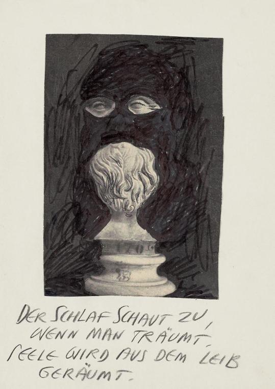 Günter Brus, Irrfahrt in den Geheimniskram, 2002, Mixed Media auf Papier, 29,7 × 21 cm, Belvede…