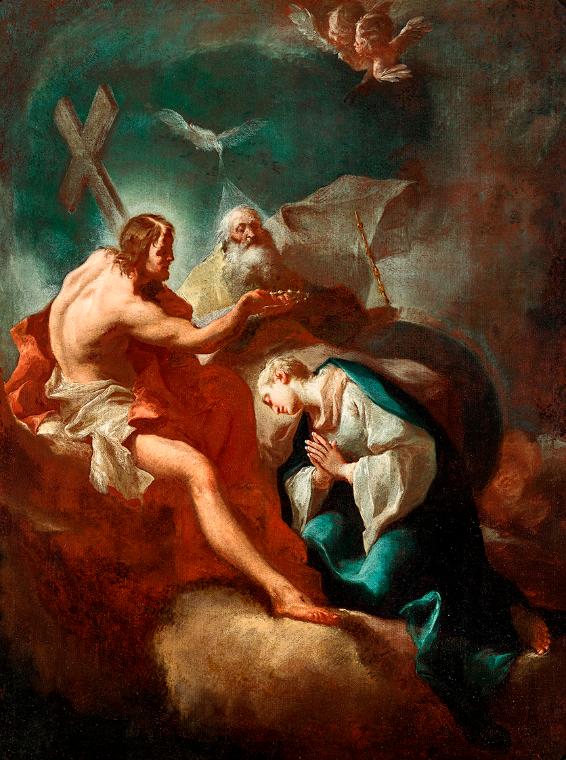 Umkreis: Paul Troger, Krönung Mariens, um 1760, Öl auf Leinwand, 100 x 74 cm, Belvedere, Wien, …