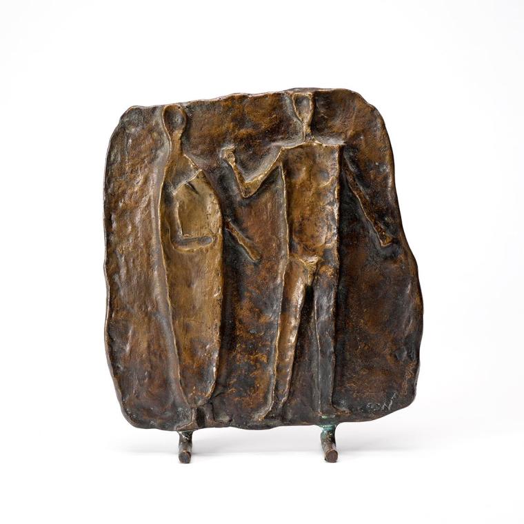 Fritz Wotruba, Mann und Frau, 1948, Bronze, 28 × 26 × 2,5 cm, Belvedere, Wien, Inv.-Nr. FW 1322