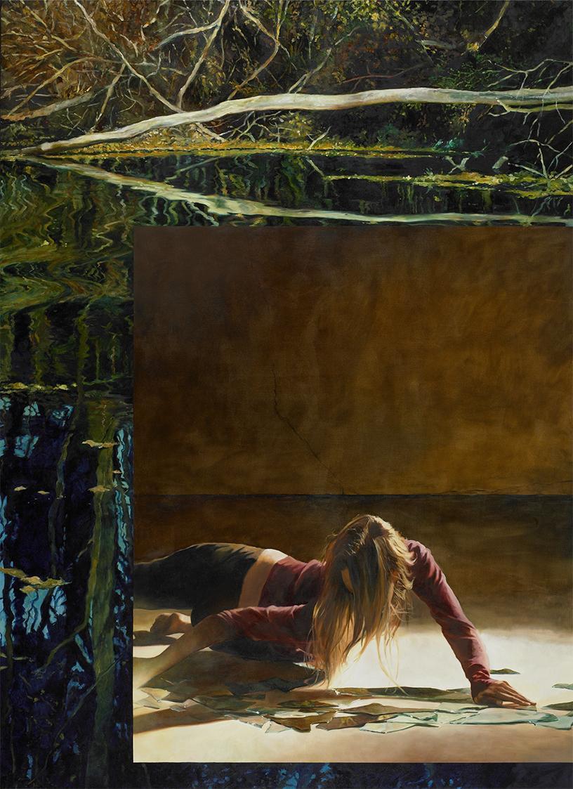 Martin Schnur, Spiegelsplitter Nr. 2, 2008, Öl auf Leinwand, 253 x 183 cm, Belvedere, Wien, Inv…