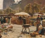 Carl Moll, Der Naschmarkt in Wien, 1894, Öl auf Leinwand, 86 x 119 cm, Belvedere, Wien, Inv.-Nr ...