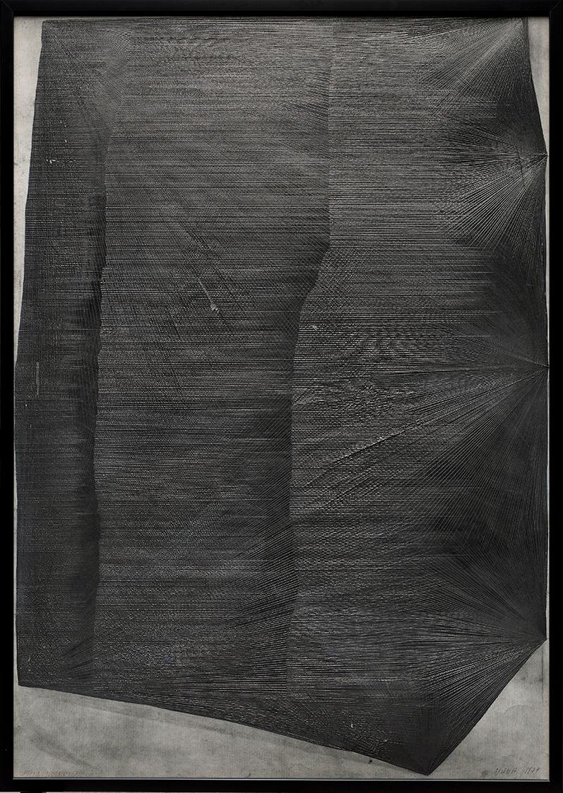 Franz Vana, Spannungsfeld, 1977, Graphit und Dispersion auf Büttenkarton, 100 × 70 cm, Belveder…