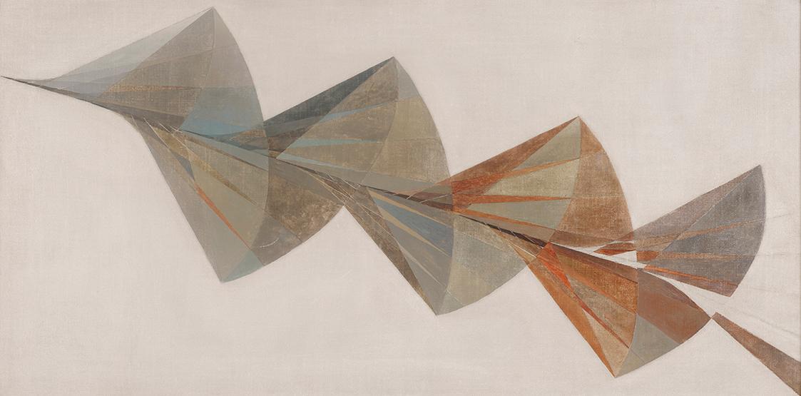 Erika Giovanna Klien, Vogelflug, 1951/1952, Öl auf Leinwand, 38,5 × 76,6 cm, Belvedere, Wien, I…