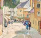 Carl Moll, Die Dr. Seipel-Straße in Mödling, 1942, Öl auf Leinwand, 54 x 50 cm, Belvedere, Wien…