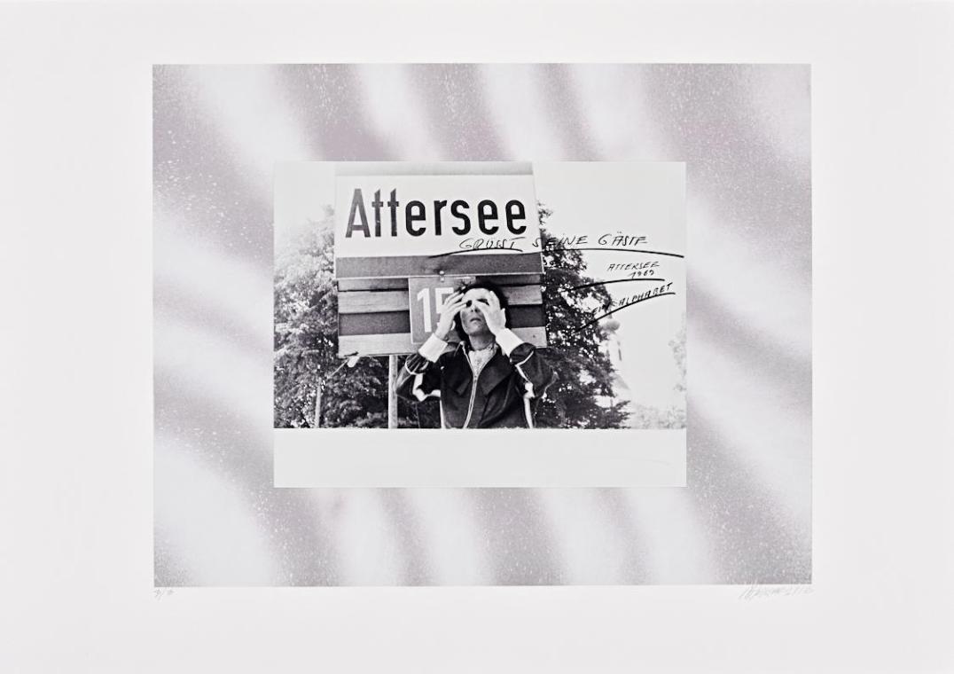 Christian Ludwig Attersee, Attersee grüßt seine Gäste, ein Alphabet (3-teiliger Fotozyklus), 19…