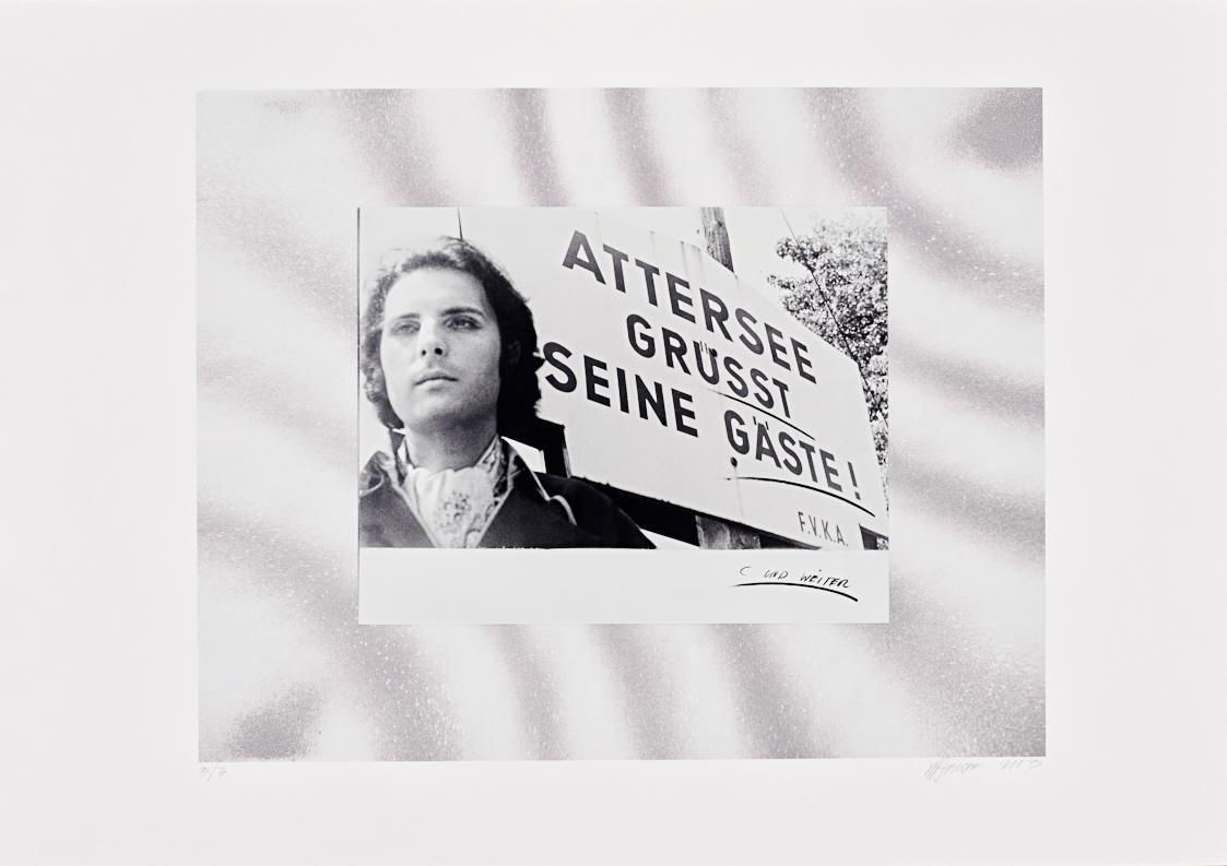 Christian Ludwig Attersee, Attersee grüßt seine Gäste und weiter (3-teiliger Fotozyklus), 1969/…