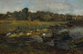 Carl Schuch, Schilflandschaft am Schwielowsee mit Enten, 1881, Öl auf Leinwand, 58 x 88 cm, Bel…