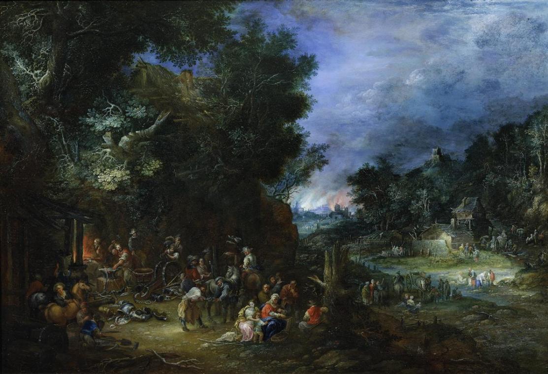 Johann Jakob Hartmann, Das Feuer (Die vier Elemente), Öl auf Kupfer, 53 x 76 cm, Belvedere, Wie…