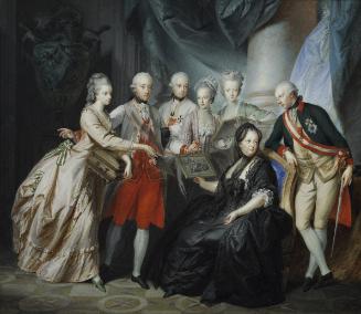 Friedrich Heinrich Füger, Kaiserin Maria Theresia (1717-1780) im Kreise ihrer Kinder, 1776, Tem…