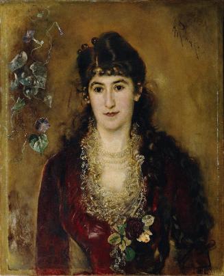 Anton Romako, Dame im roten Kleid, 1889, Öl auf Leinwand, 78 x 63 cm, Belvedere, Wien, Inv.-Nr.…