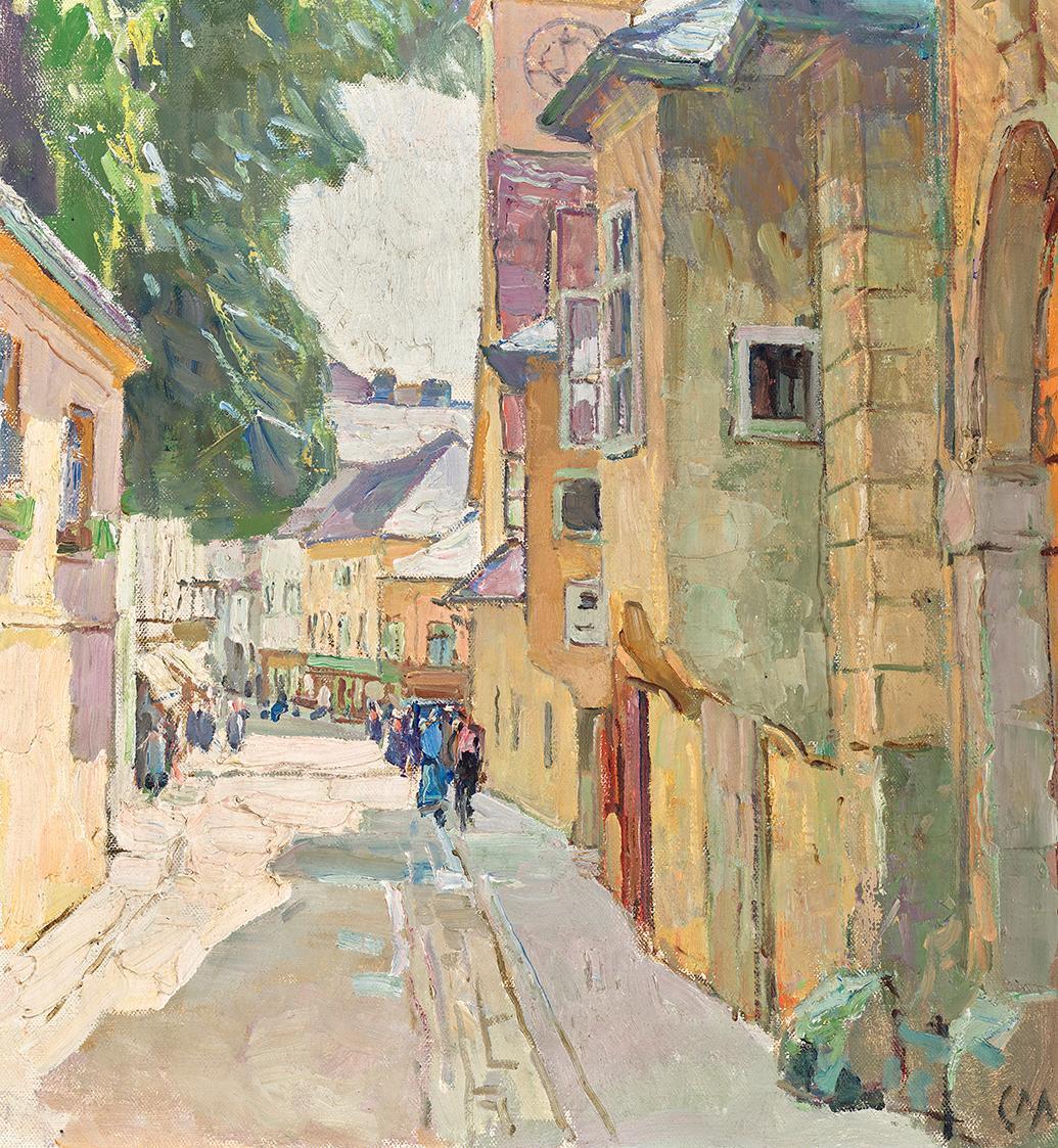 Carl Moll, Die Dr. Seipel-Straße in Mödling, 1942, Öl auf Leinwand, 54 x 50 cm, Belvedere, Wien…