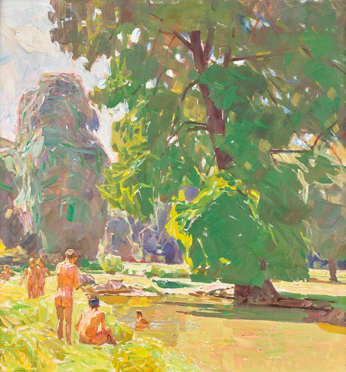 Carl Moll, Aus dem Wiener Prater II, 1928, Öl auf Leinwand, 60,5 × 60,5 cm, Belvedere, Wien, In ...