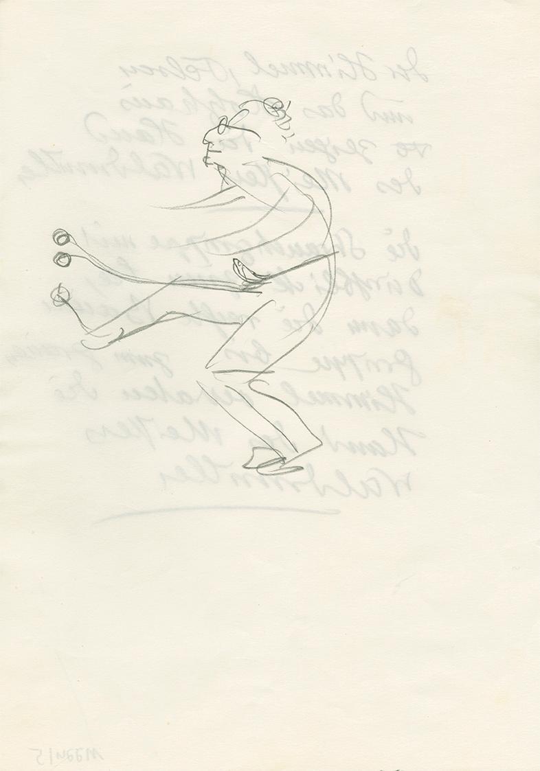 Robert Fuchs, Ohne Titel, 1972, Bleistift auf Papier, 29,7 × 21 cm, Belvedere, Wien, Inv.-Nr. 1…