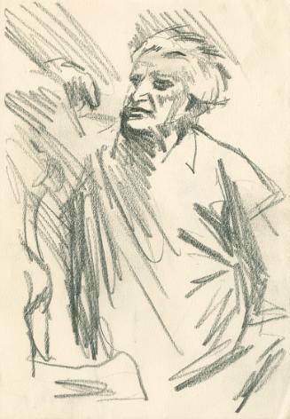 Robert Fuchs, Porträt Gustinus Ambrosi, um 1972, Kohle auf Papier, 23,9 × 16,6 cm, Belvedere, W…