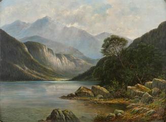 Franz Stephan Paschinger, Badersee mit Wetterstein, um 1900/1910, Öl auf Leinwand, 85 x 115 cm, ...