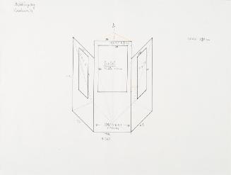 Tillman Kaiser, Entwurfsskizze zum Display einer Ausstellung im Prunkstall, 2010, Bleistift auf…