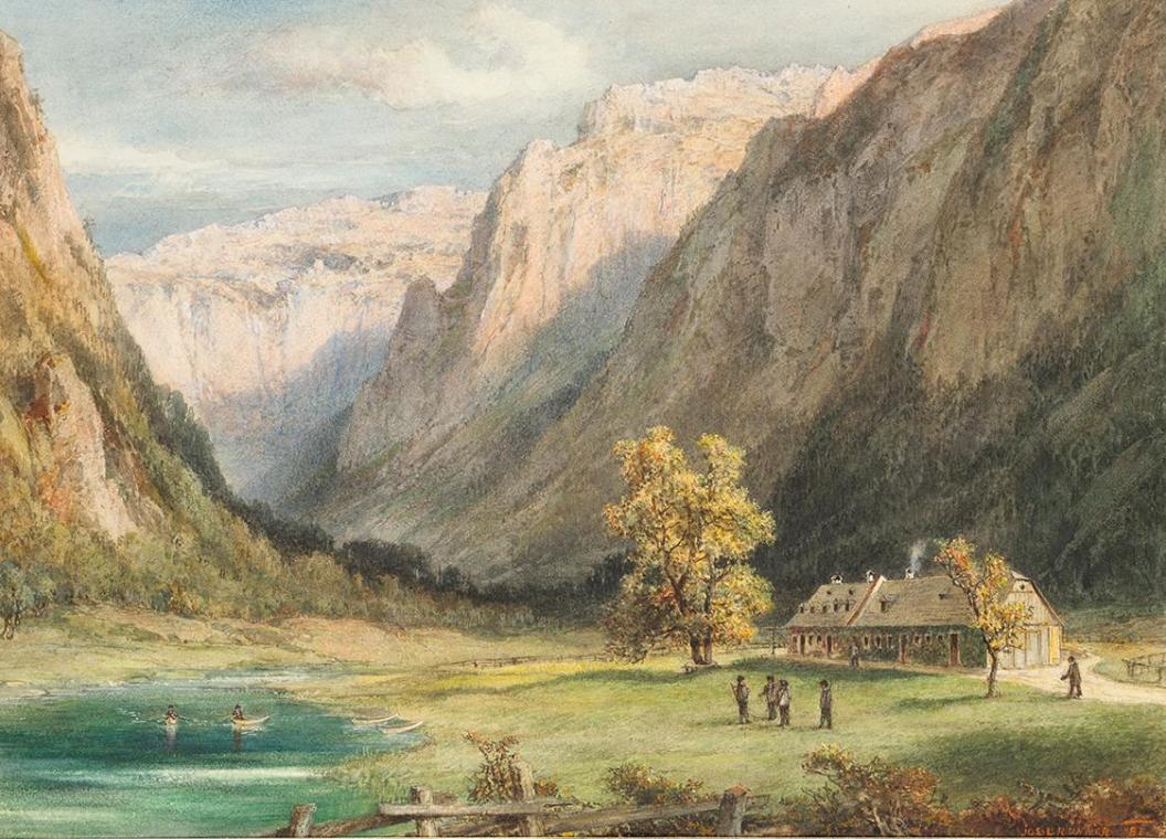 Joseph Brunner, Jagdhaus in Brunn/Wildalpen, 1881, Aquarell auf Papier, 31 x 43 cm, Belvedere, …
