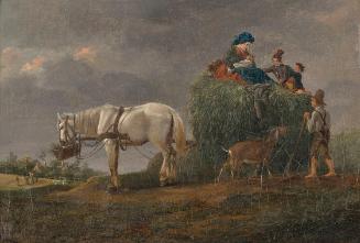 Friedrich August Mathias Gauermann, Der Heuwagen, 1824, Öl auf Leinwand, 21,4 x 31,5 cm, Belved…