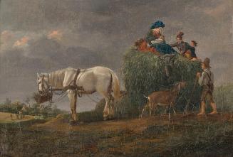 Friedrich August Mathias Gauermann, Der Heuwagen, 1824, Öl auf Leinwand, 21,4 x 31,5 cm, Belved ...