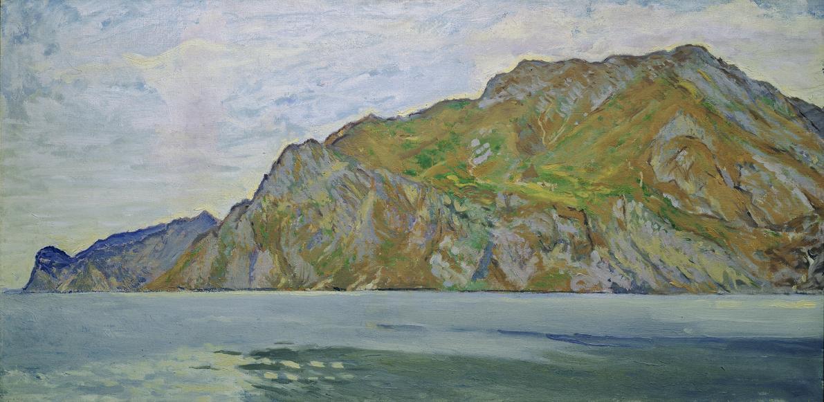 Koloman Moser, Blick von Torbole auf das Westufer des Gardasees, 1912, Öl auf Leinwand, 50 x 10…