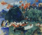 Herbert Boeckl, Sommerabend am Klopeiner See, 1923, Öl auf Leinwand, 44 x 52 cm, Belvedere, Wie…