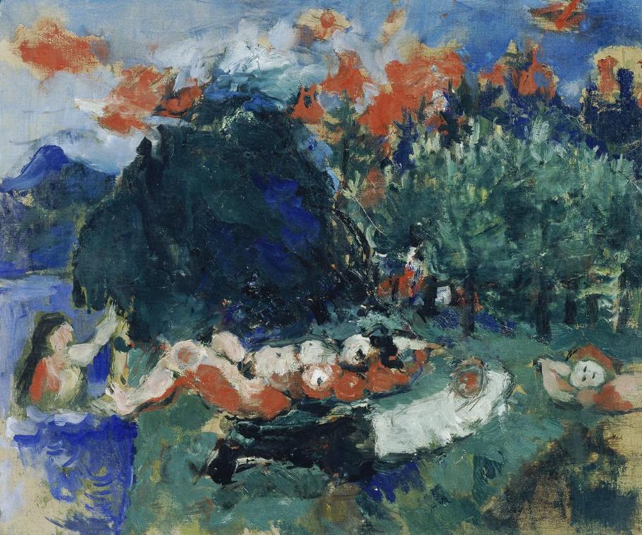 Herbert Boeckl, Sommerabend am Klopeiner See, 1923, Öl auf Leinwand, 44 x 52 cm, Belvedere, Wie…