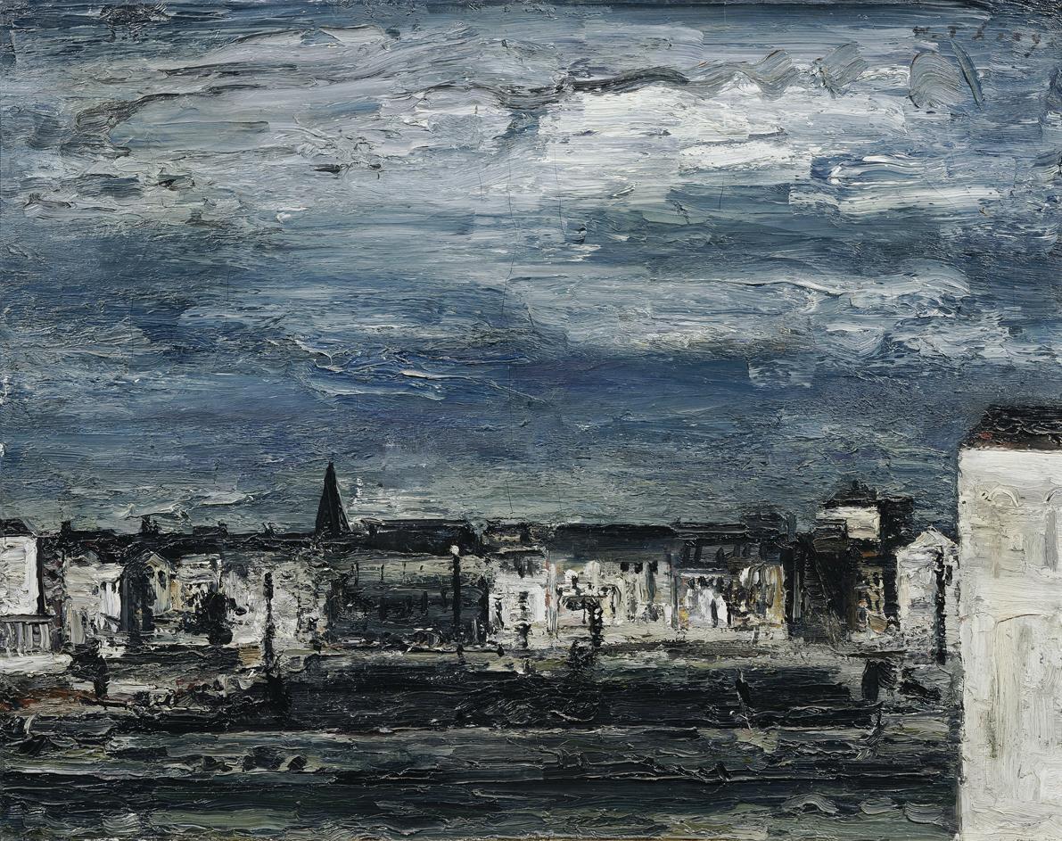 Wilhelm Thöny, Mondnacht am Murufer in Graz, 1928, Öl auf Leinwand, 80 x 100 cm, Belvedere, Wie…