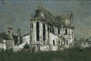 Gerhart Frankl, Die Kirche im Grünen (St. Jean Baptiste in Reims), 1929, Öl auf Leinwand, 55,5 …