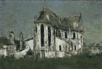 Gerhart Frankl, Die Kirche im Grünen (St. Jean Baptiste in Reims), 1929, Öl auf Leinwand, 55,5 …
