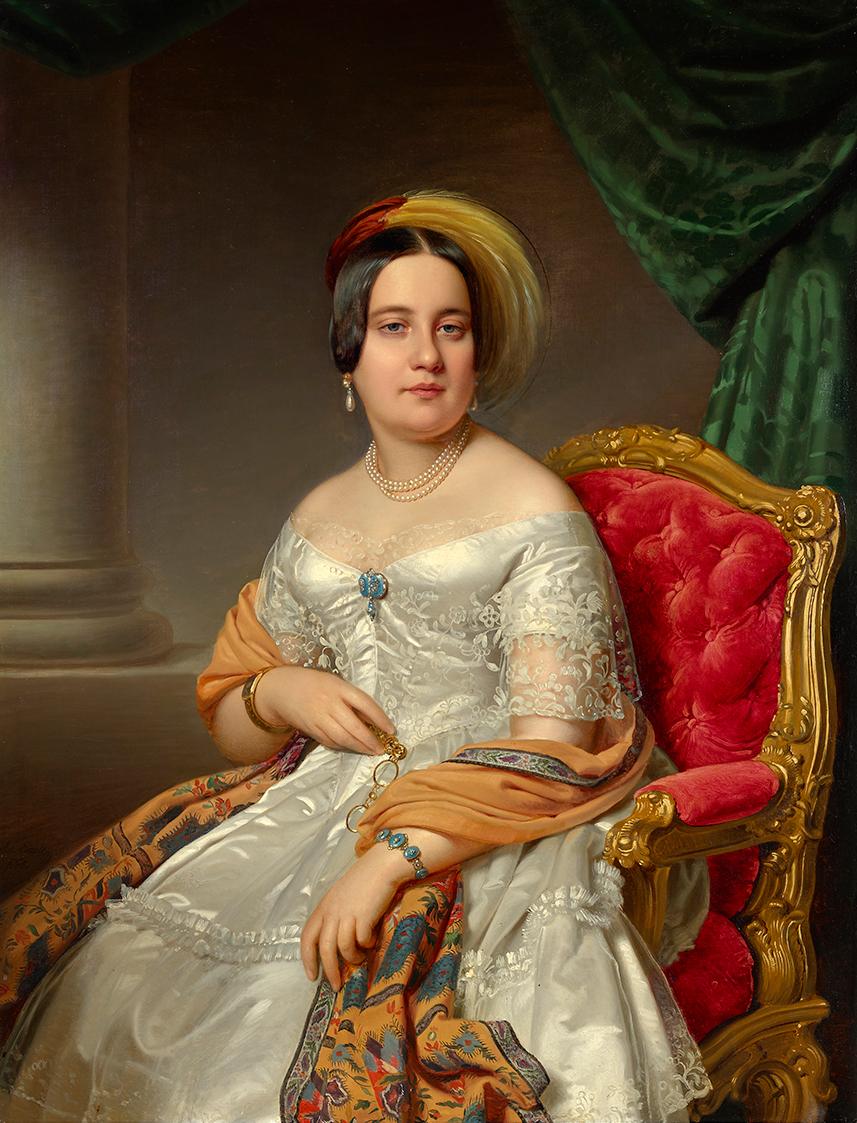 Anton Einsle, Louise von Wertheimstein, geborene Biedermann, 1845, Öl auf Leinwand, 116,5 × 90 …