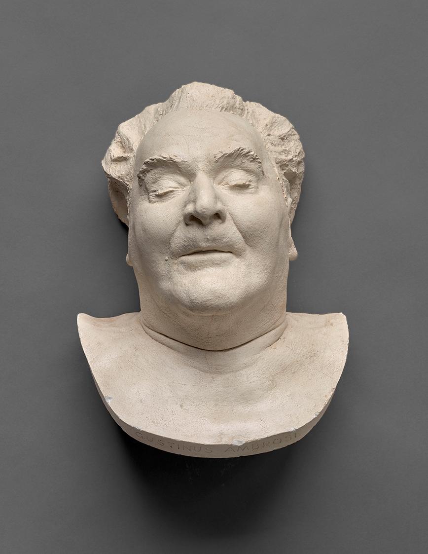 Johannes Sander, Totenmaske Gustinus Ambrosi, 1975, Gips, 38 × 29 × 20 cm, Belvedere, Wien, Inv…