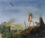 Gottfried Goebel, Vorahnung des Krieges, 1939, Öl auf Leinwand, 54 x 64,5 cm, Belvedere, Wien, …
