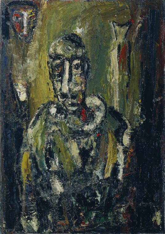 Karl Anton Wolf, Porträt, 1953, Öl auf Leinwand, 99,5 x 70 cm, Artothek des Bundes, Dauerleihga ...