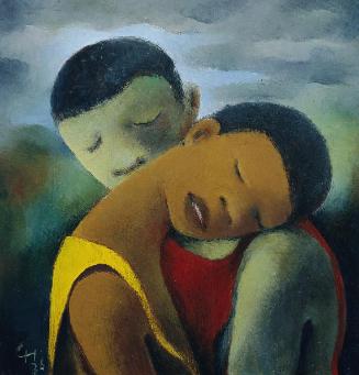 Carry Hauser, Abschied, 1976, Öl auf Pressspanplatte, 49 x 47,5 cm, Artothek des Bundes, Dauerl…