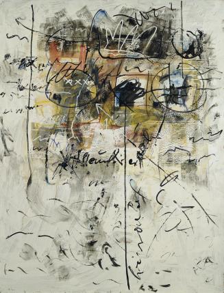 Hans Staudacher, Wo?, 1970/1982, Öl, Collage auf Faserplatte, 170 x 130 cm, Belvedere, Wien, In…