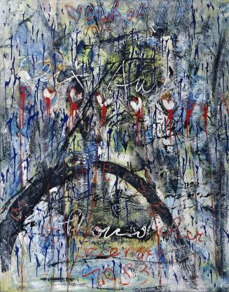 Hans Staudacher, Felix Austria, 1970–1983, Öl und Packpapier auf Faserplatte, 170 × 130 cm, Bel…