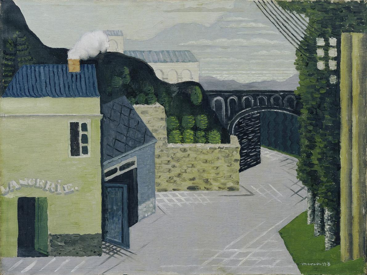Louis Casimir Ladislas Marcoussis, Stadt mit Viadukt, um 1930, Öl auf Leinwand, 46 x 61 cm, Bel…