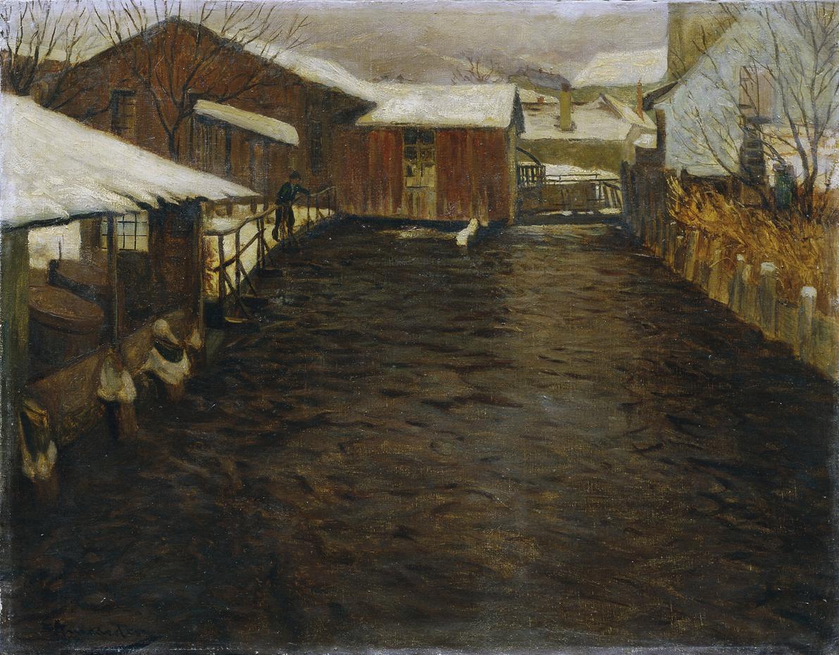 Eduard Ameseder, Winter, um 1908, Tempera auf Leinwand, 73 x 93,5 cm, Belvedere, Wien, Inv.-Nr.…