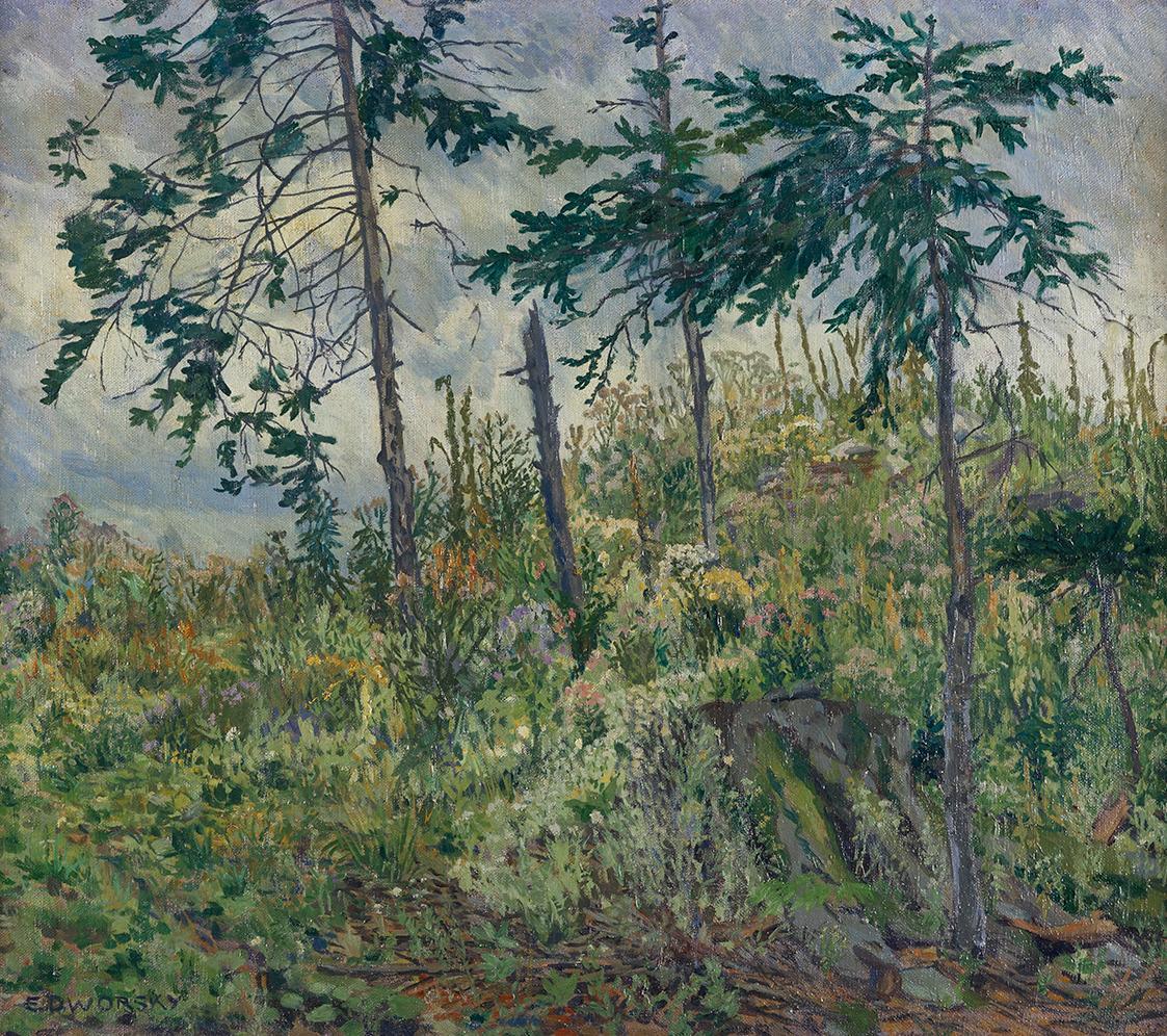 Emilie Dworský, Windbruch, undatiert, Öl auf Leinwand, 61 × 70,5 cm, Belvedere, Wien, Inv.-Nr.  ...