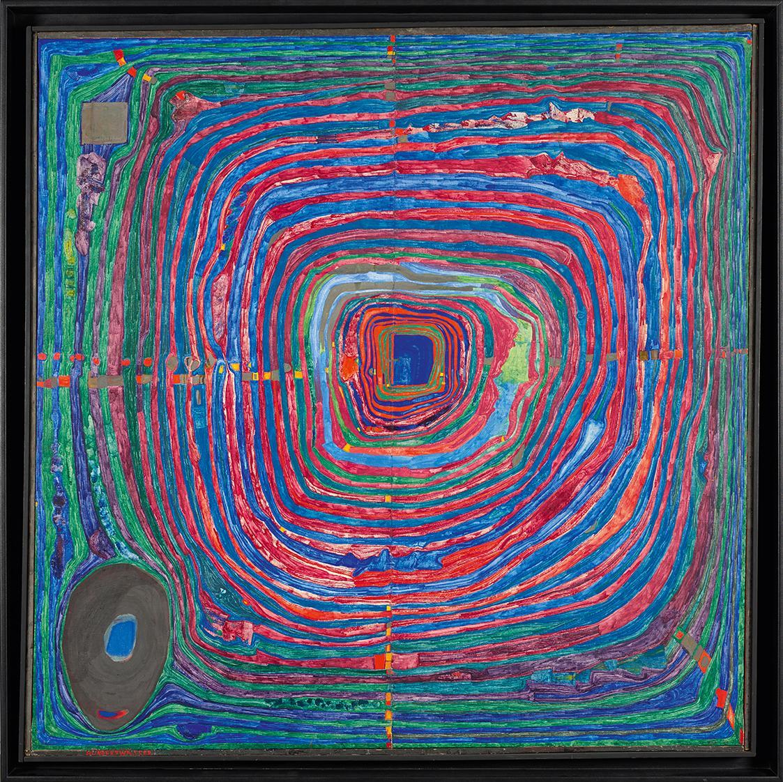 Friedensreich Hundertwasser, Der große Weg, 1955, Kunstharz auf Leinwand, 158 x 158 cm, Belvede ...