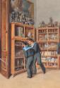 Carl Goebel, Das Eintrittskabinett in die ägyptische Sammlung, 1889, Aquarell auf Papier, 41 × …