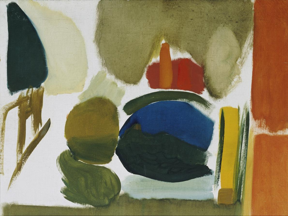 Wolfgang Hollegha, Farbversuch "Komposition 55", 1955, Öl auf Leinwand, 46 x 60,5 cm, Artothek  ...