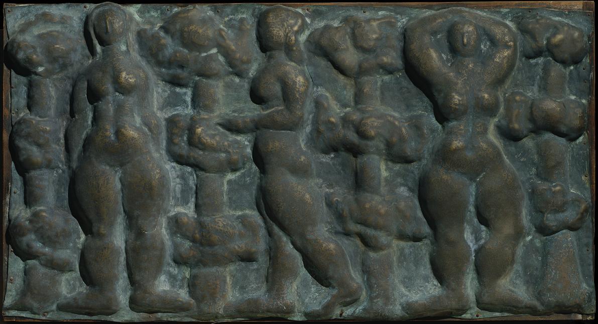 Rudolf Kedl, Ohne Titel, 1958, Messing, getrieben, 54 x 98 cm, Artothek des Bundes, Dauerleihga…