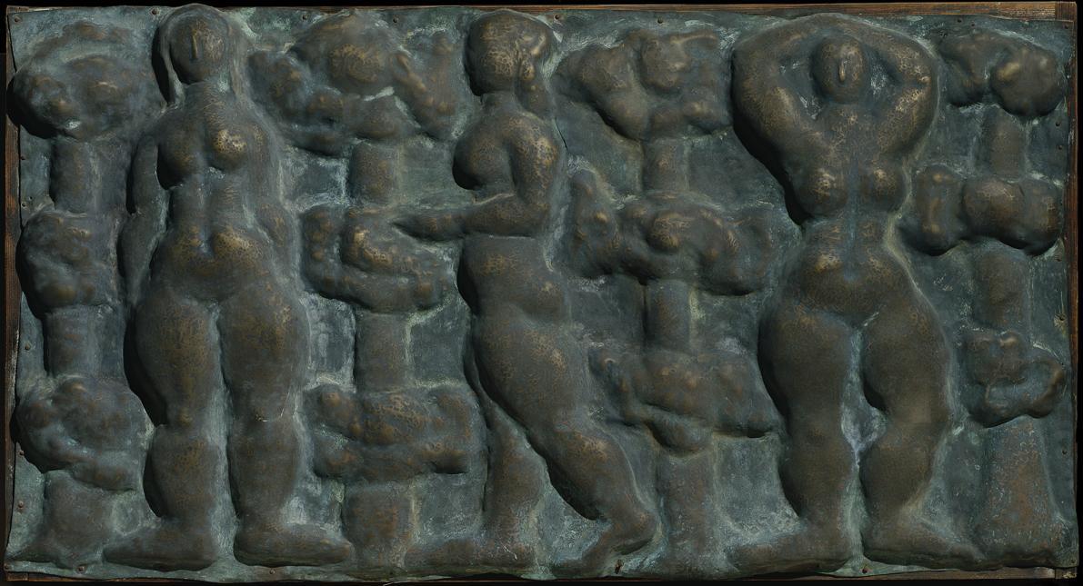 Rudolf Kedl, Ohne Titel, 1958, Messing, getrieben, 54 x 98 cm, Artothek des Bundes, Dauerleihga ...