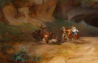 Costantino Rosa, Banditen in der Romagna, 1838, Öl auf Leinwand, 78 x 101 cm, Belvedere, Wien, …