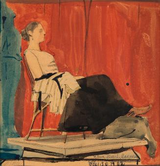 Elena Luksch-Makowsky, Tontschi Rottauscher von Malatta, 1902, Schwarze Kreide, Aquarell, 20 × …