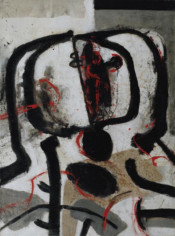 Walter Eckert, Doppelkopf, um 1990, Mischtechnik auf Leinwand, 140 x 100 cm, Belvedere, Wien, I…