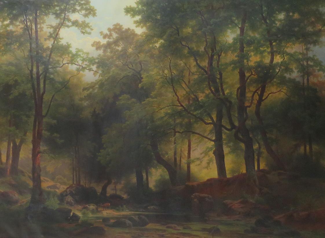 Josef Holzer, Im Buchenwalde, vor 1868, Öl auf Leinwand, 116 × 159 cm, Belvedere, Wien, Inv.-Nr…