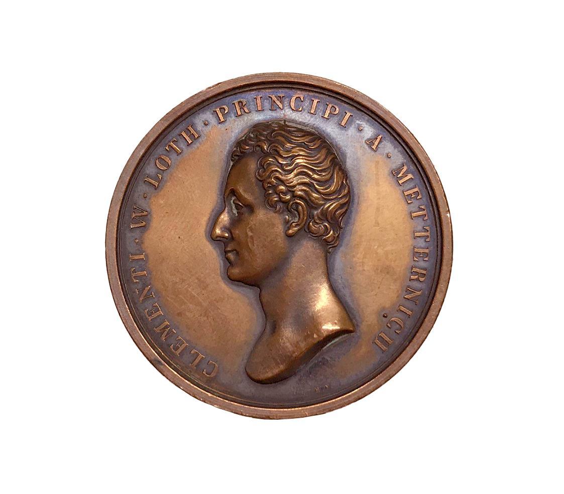 I. D. Boehm, Medaille auf Klemens Wenzel Lothar von Metternich, 1835, Metall, D: 4,3 cm, Belved…